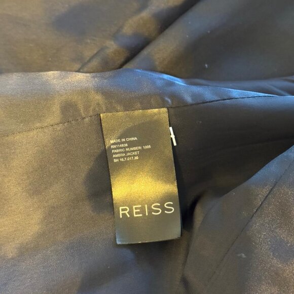 REISS Navy Blue Textured Single-Breasted Blazer (UK 10 / US 6) - Picture 6 of 8